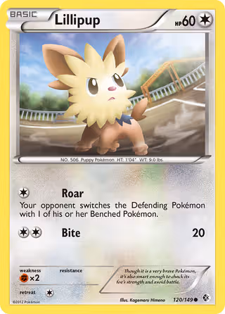 Lillipup 120/149 Pokemon card