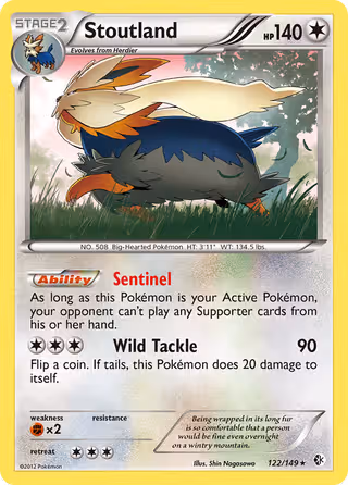 Stoutland 122/149 Pokemon card