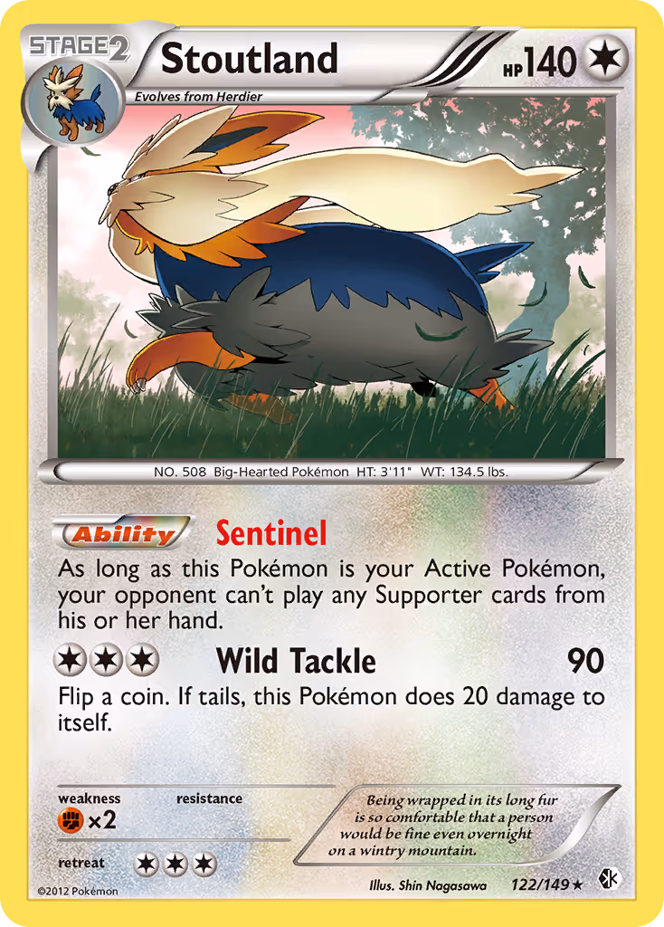 Stoutland 122/149 Pokemon card