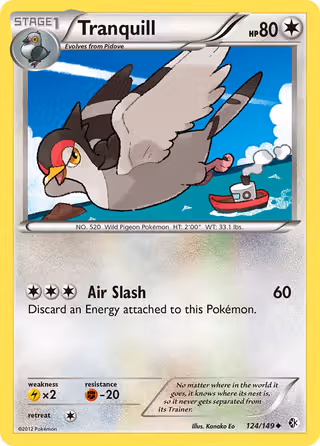 Tranquill 124/149 Pokemon card