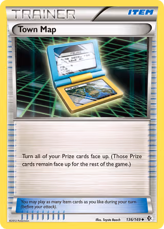 Town Map 136/149 Pokemon card