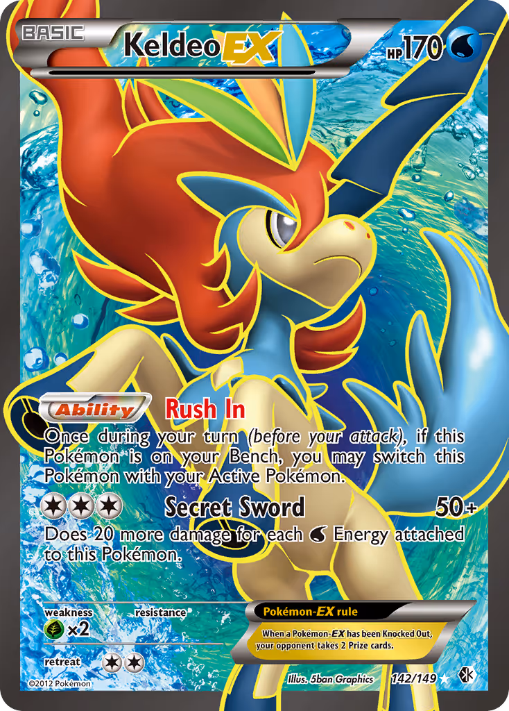 Keldeo-EX 142/149 Pokemon card