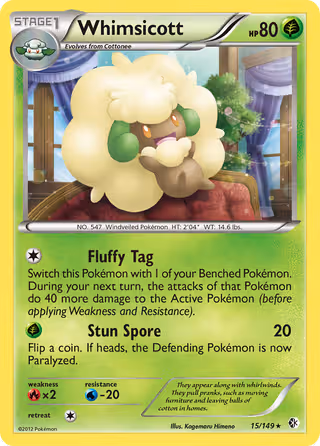 Whimsicott 15/149 Pokemon card