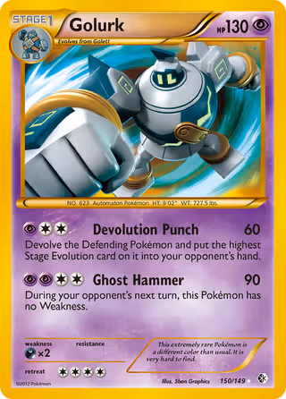 Golurk 150/149 Pokemon card