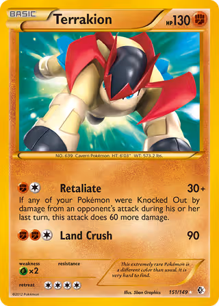 Terrakion 151/149 Pokemon card