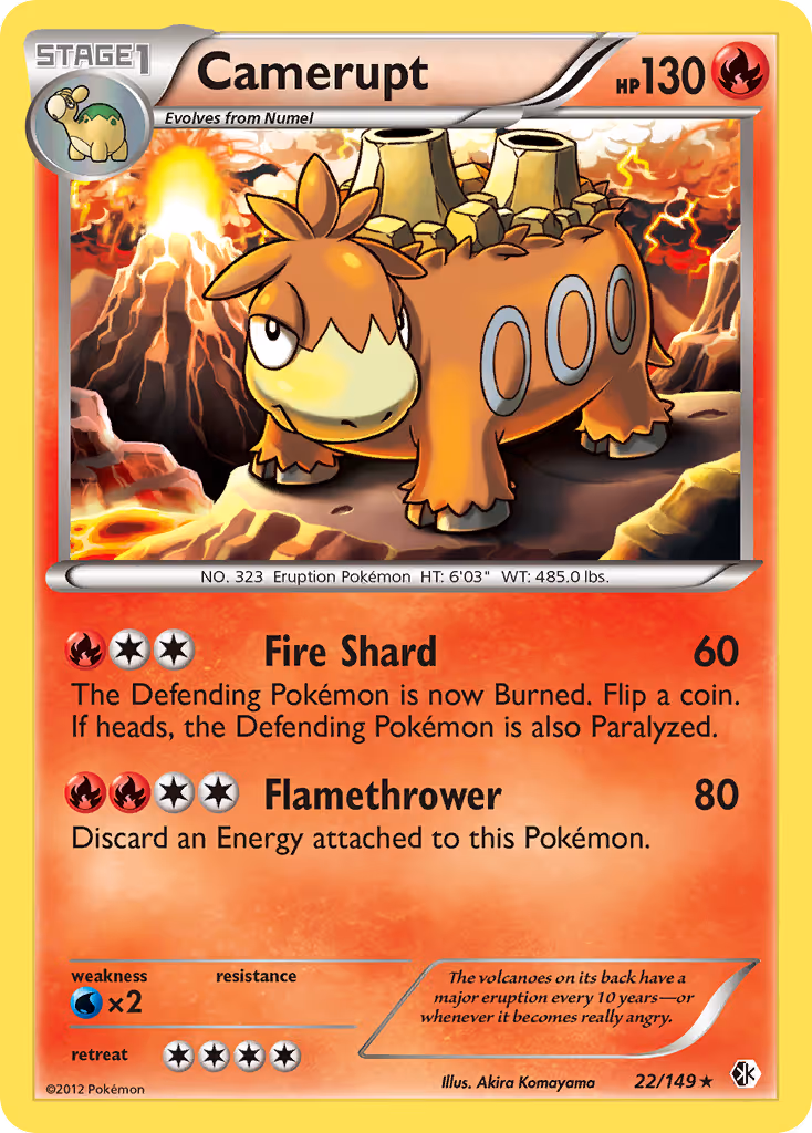 Camerupt 22/149 Pokemon card