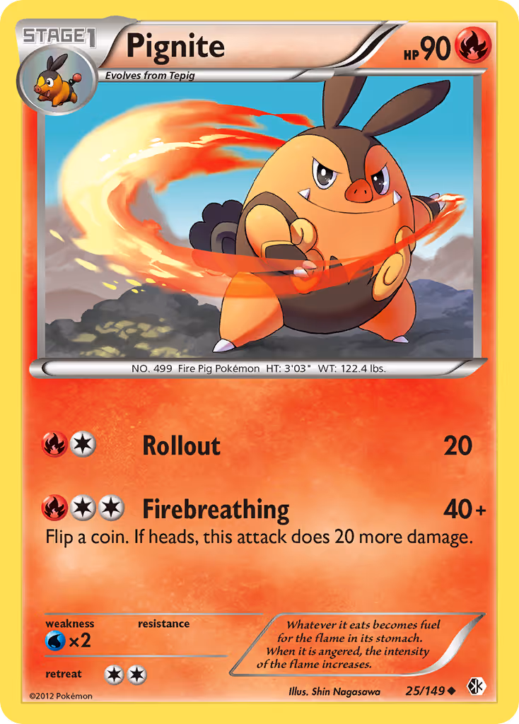 Pignite 25/149 Pokemon card