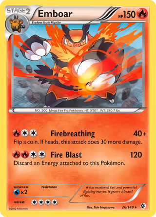 Emboar 26/149 Pokemon card