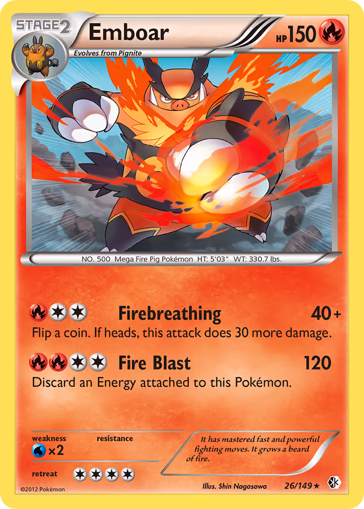Emboar 26/149 Pokemon card