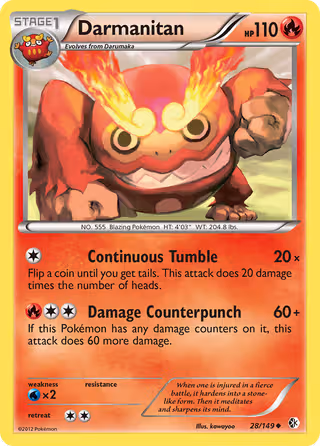 Darmanitan 28/149 Pokemon card