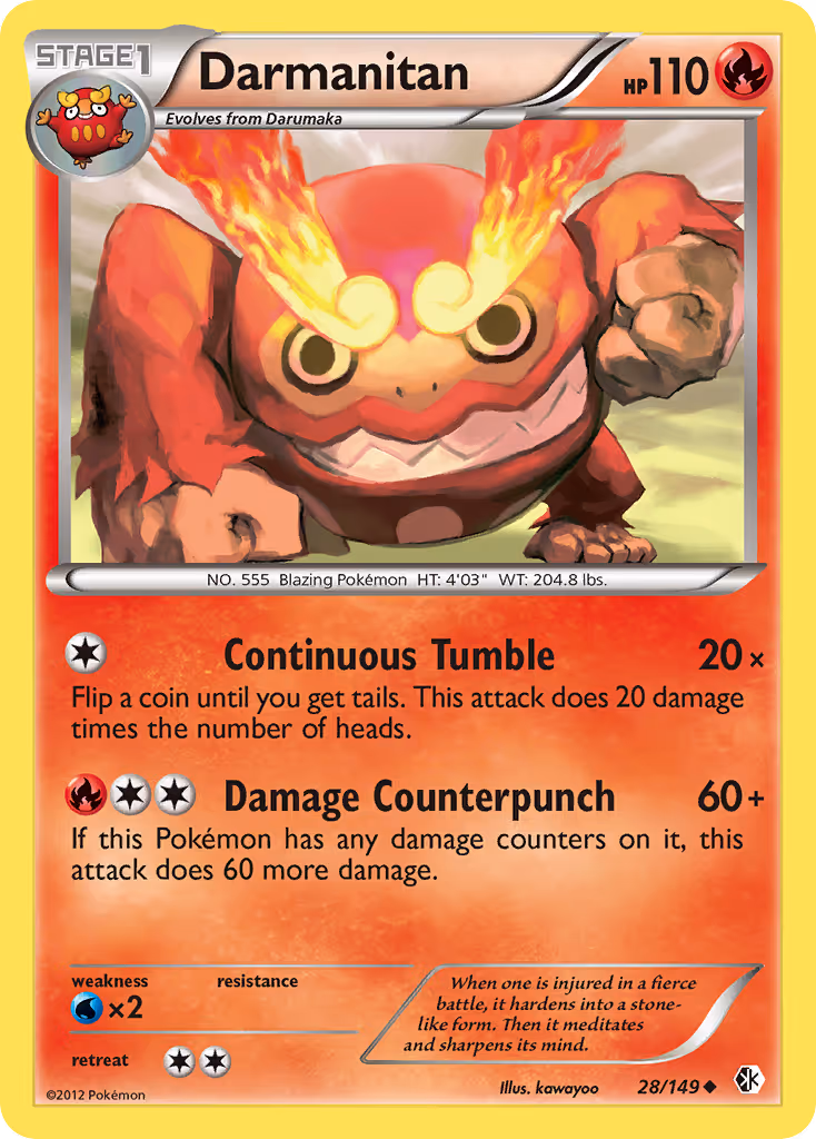 Darmanitan 28/149 Pokemon card