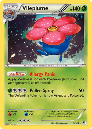 Vileplume 3/149 Pokemon card