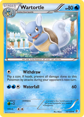 Wartortle 30/149 Pokemon card