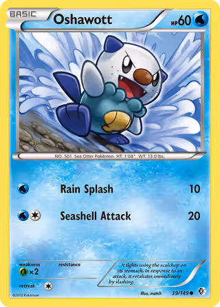 Oshawott 39/149 Pokemon card