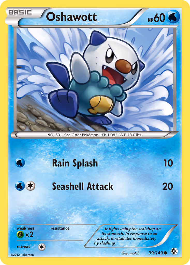 Oshawott 39/149 Pokemon card