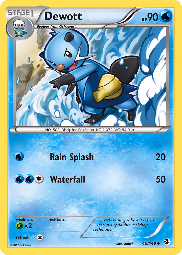 Dewott 40/149 Pokemon card