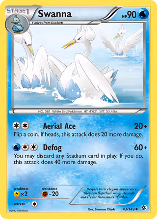 Swanna 43/149 Pokemon card