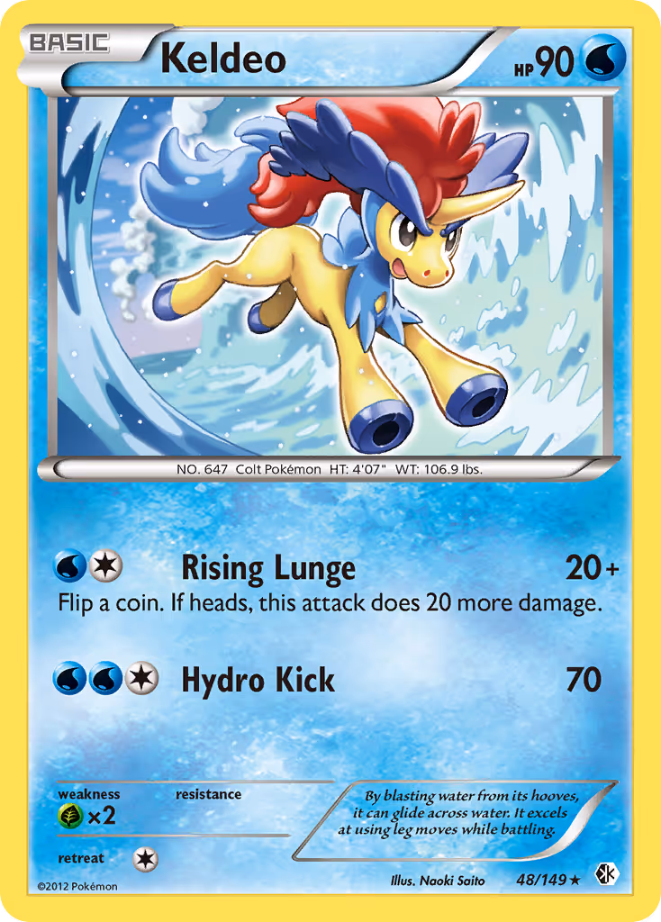 Keldeo 48/149 Pokemon card