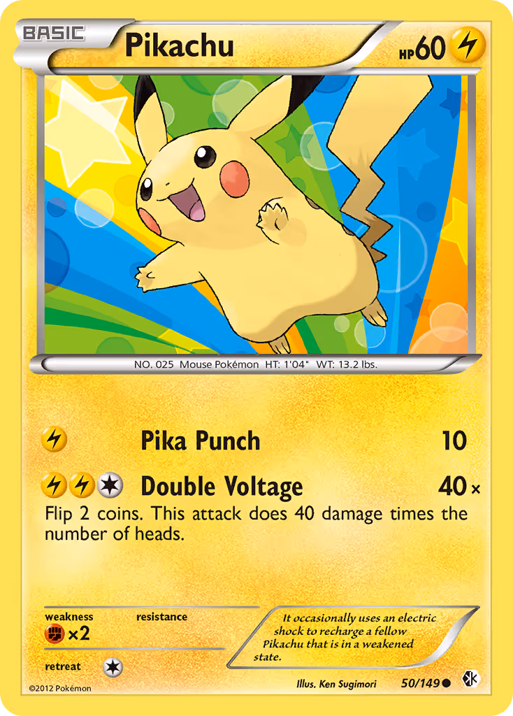 Pikachu 50/149 Pokemon card