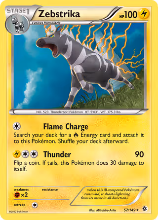Zebstrika 57/149 Pokemon card