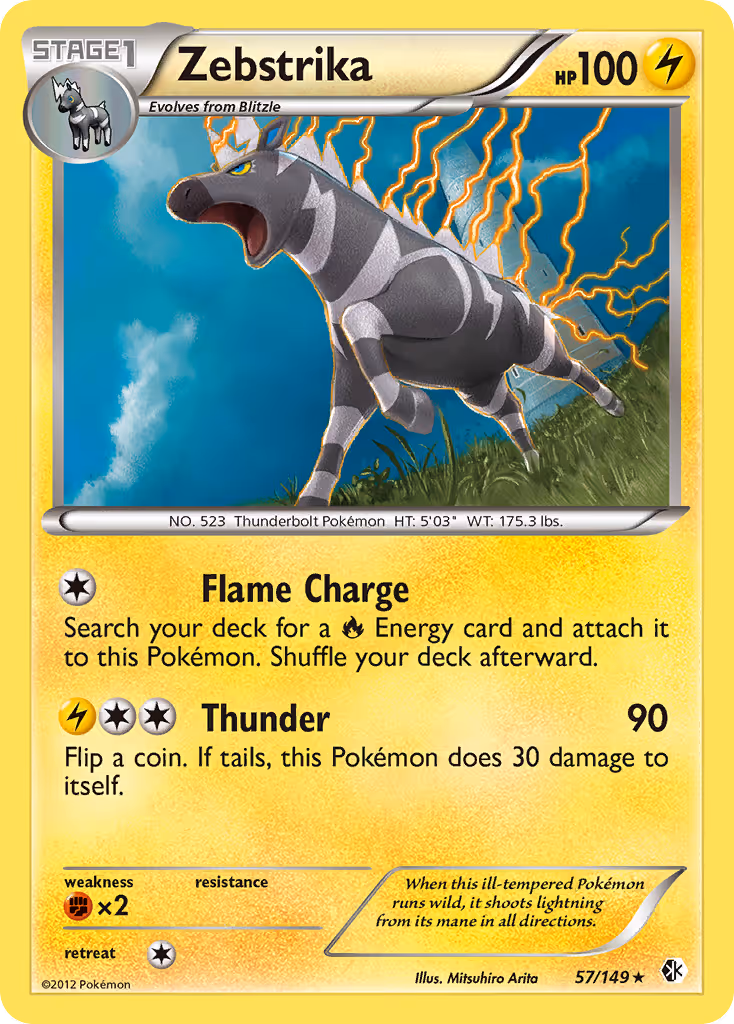 Zebstrika 57/149 Pokemon card