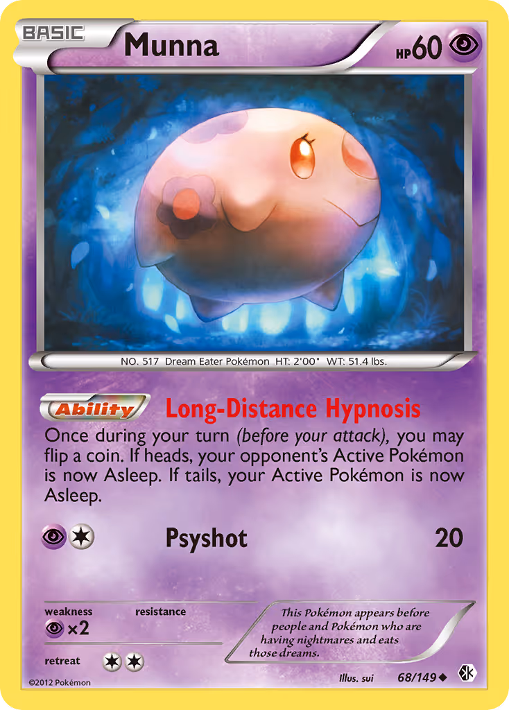 Munna 68/149 Pokemon card