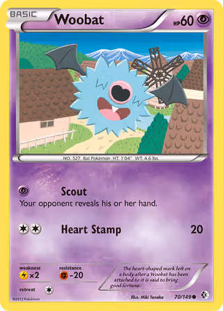 Woobat 70/149 Pokemon card