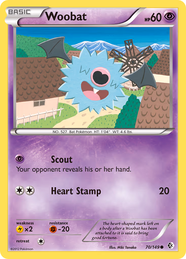 Woobat 70/149 Pokemon card