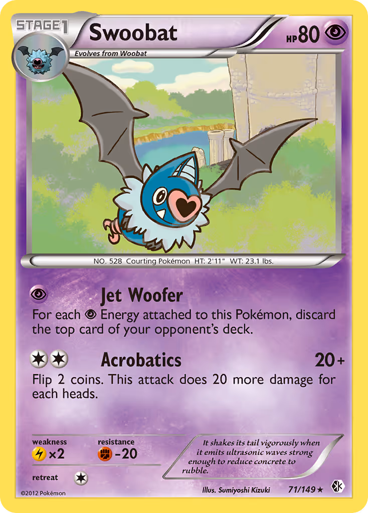 Swoobat 71/149 Pokemon card