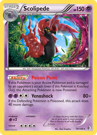 Scolipede 74/149 Pokemon card