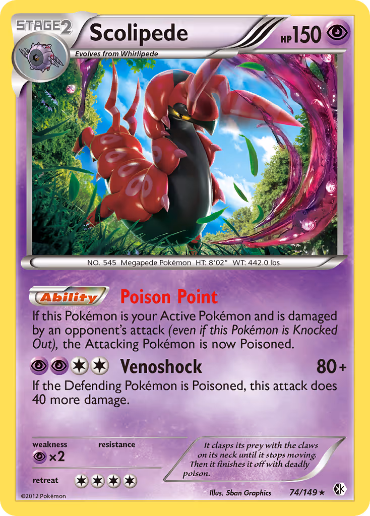 Scolipede 74/149 Pokemon card