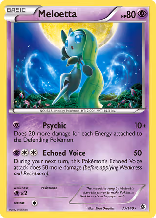 Meloetta 77/149 Pokemon card