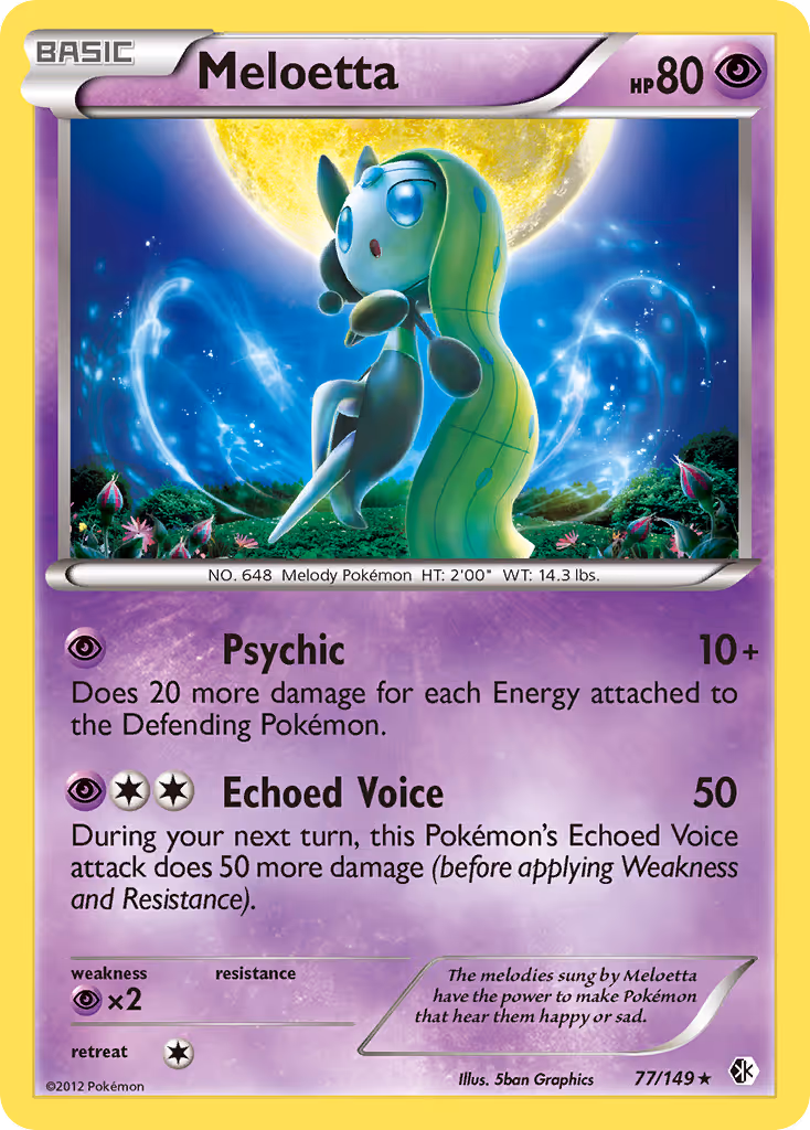 Meloetta 77/149 Pokemon card