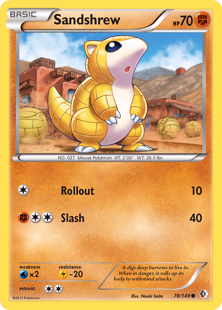 Sandshrew 78/149 Pokemon card