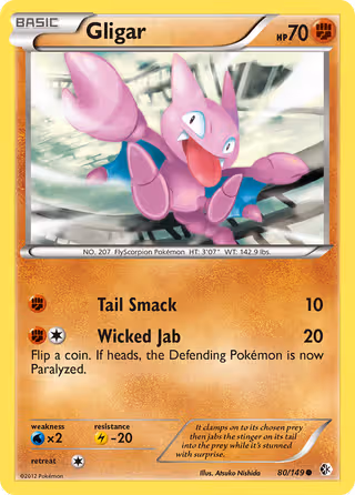 Gligar 80/149 Pokemon card