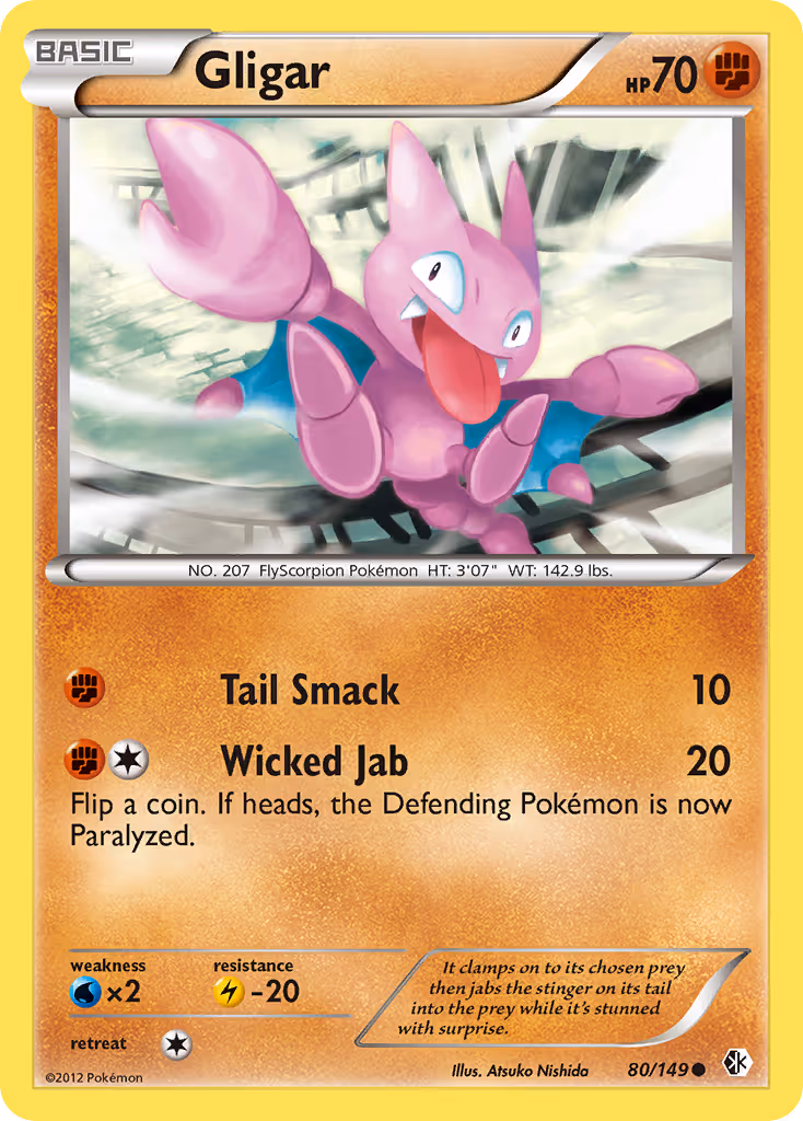 Gligar 80/149 Pokemon card