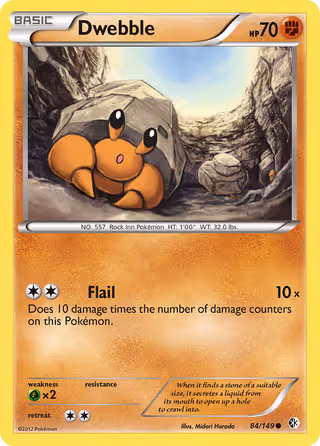 Dwebble 84/149 Pokemon card