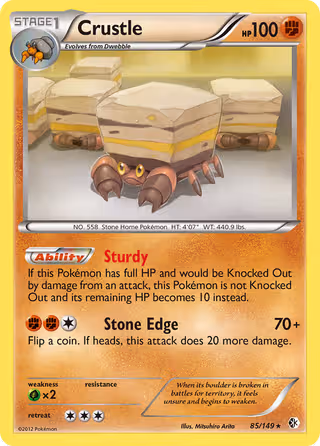 Crustle 85/149 Pokemon card