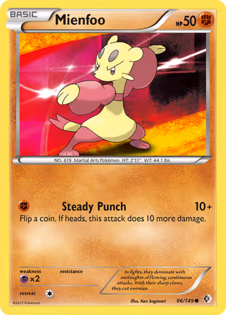 Mienfoo 86/149 Pokemon card