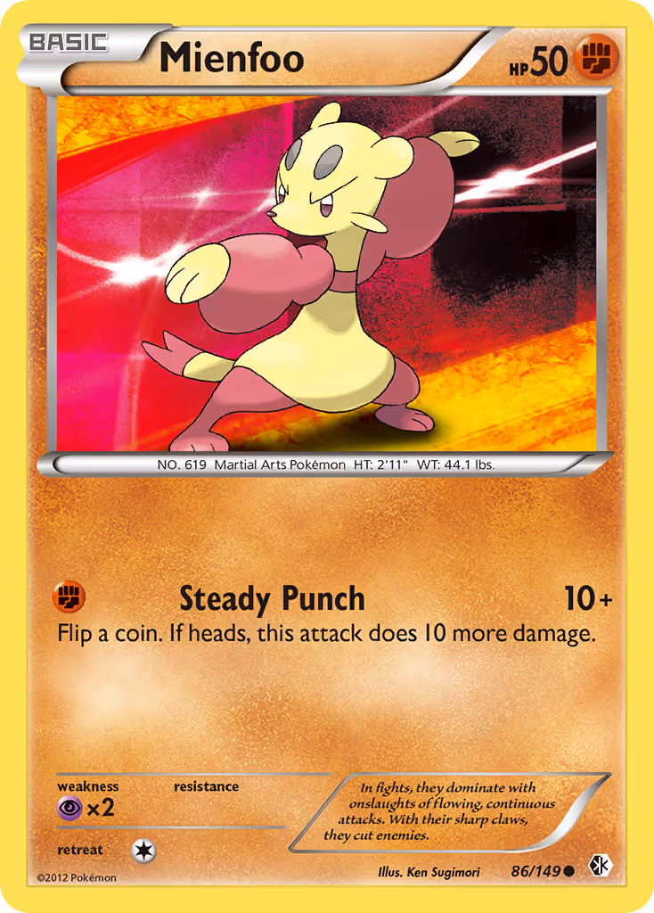 Mienfoo 86/149 Pokemon card