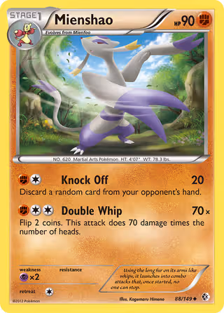 Mienshao 88/149 Pokemon card