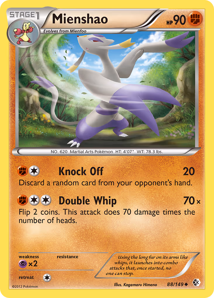 Mienshao 88/149 Pokemon card