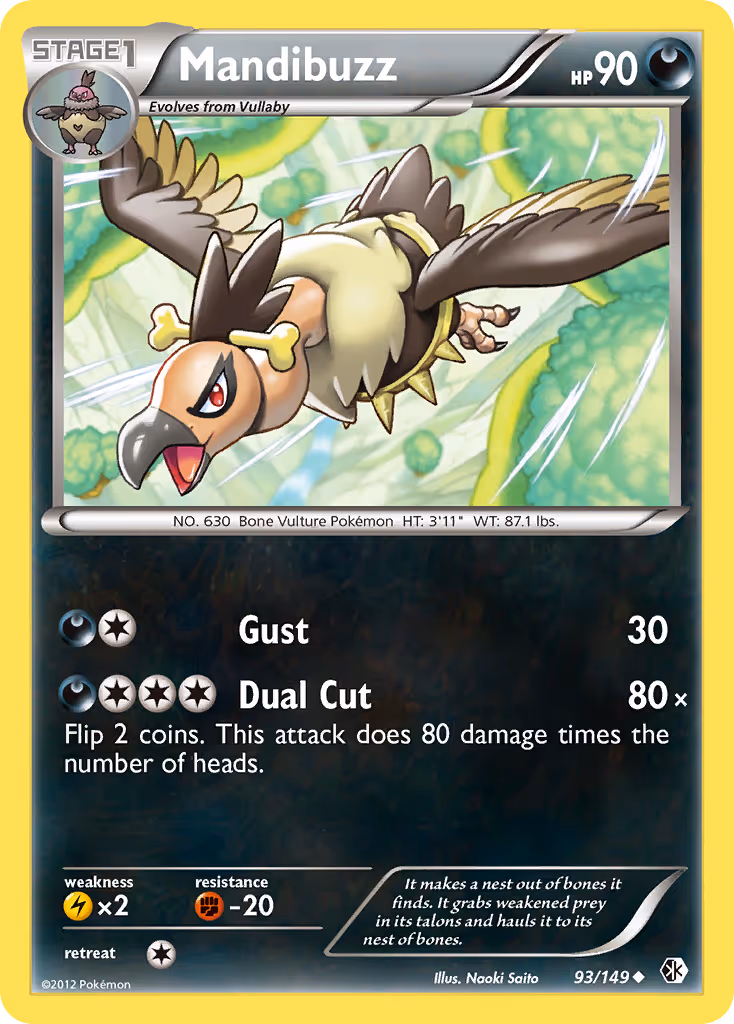 Mandibuzz 93/149 Pokemon card