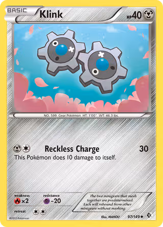 Klink 97/149 Pokemon card