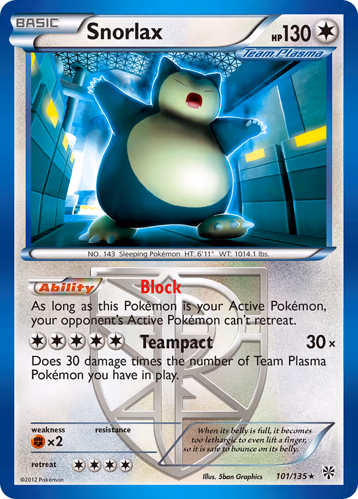 Snorlax 101/135 Pokemon card