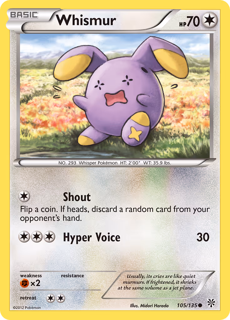 Whismur 105/135 Pokemon card