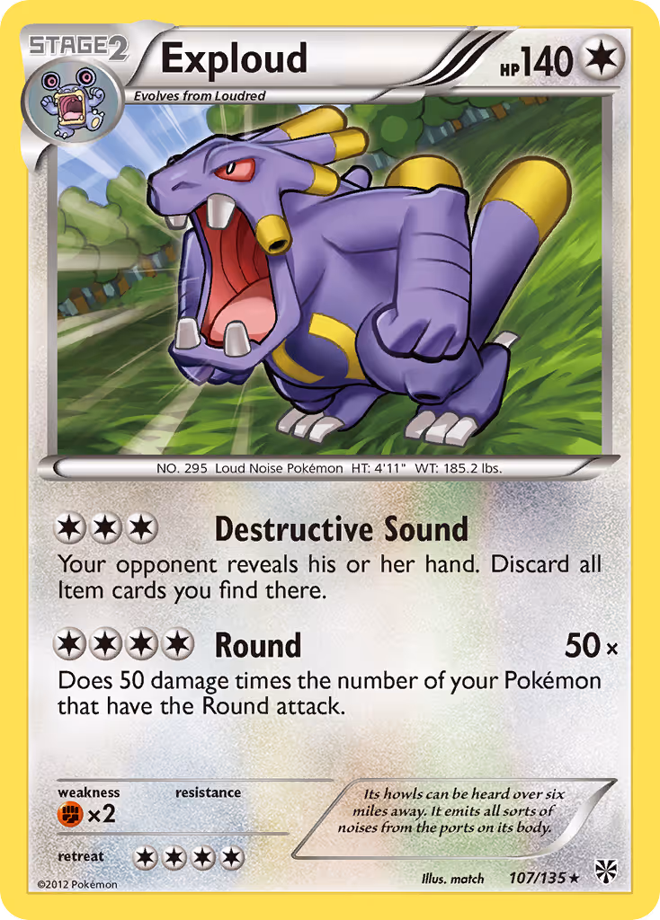 Exploud 107/135 Pokemon card
