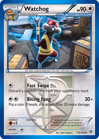 Watchog 112/135 Pokemon card