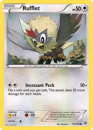 Rufflet 115/135 Pokemon card