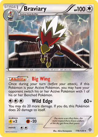 Braviary 116/135 Pokemon card